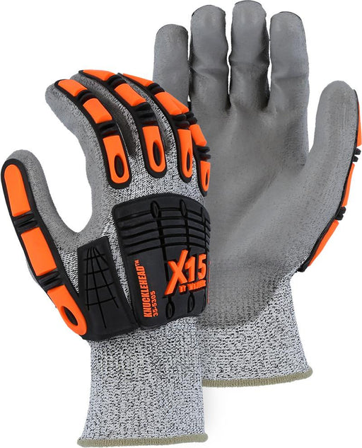 Majestic 35-5305 X-15 HPPE Fiber Gray Shell with Gray PU Palm Coating Cut Resistant Gloves (DOZEN): Global Construction Supply
