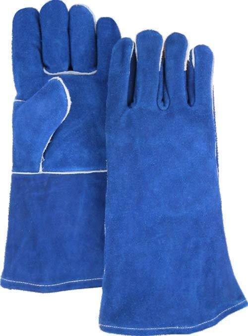 Majestic 1514BL Blue Side Split Leather Welders Gloves Kevlar Sewn (DOZEN) - Global Construction Supply