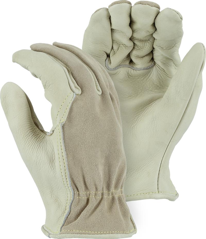 Majestic 1551 Cowhide Combination Leather Driver Gloves Kevlar Sewn (DOZEN) - Global Construction Supply