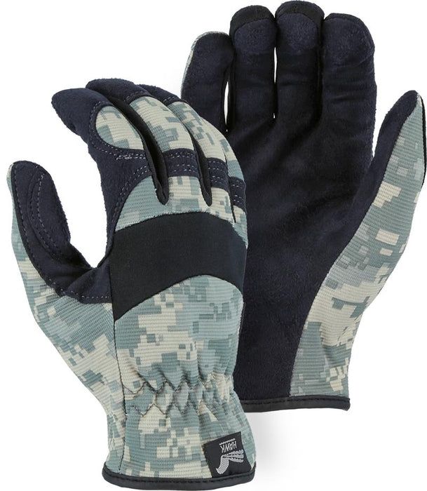 Majestic Hawk 2136C1 Armor Skin Mechanic Style Gloves Camouflage Slip-on (DOZEN): Global Construction Supply