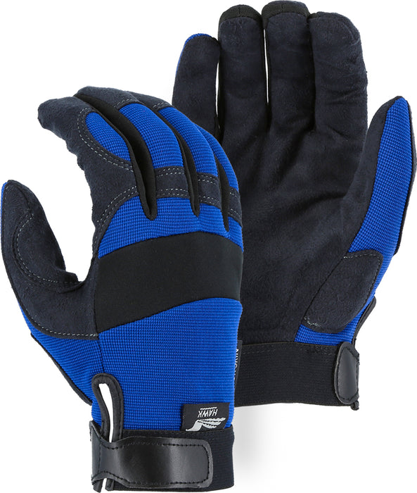 Majestic 2137BL Armor Skin™ Hawk Mechanics Glove with Knit Back Blue (DOZEN)