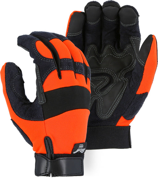 Majestic 2139HO Hi-Vis Orange Armor Skin Mechanics Glove with PVC Double Palm (DOZEN)