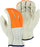 Majestic 2510HOS Cowhide Leather Driver Gloves Hi Vis Orange Fingers (DOZEN) - Global Construction Supply