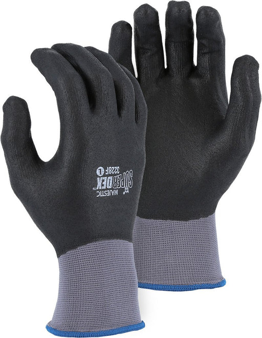 Majestic 3228F SuperDex Full Dip Micro-Foam Nitrile Palm Gloves 15-gauge Nylon Shell (DOZEN) - Global Construction Supply