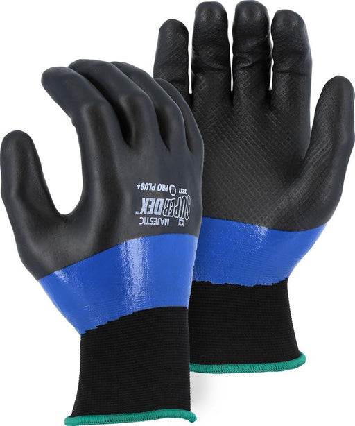 Majestic 3237 SuperDex Blue/Black ¾ Micro Foam Double Dipped Gloves 15-gauge Nylon Shell (DOZEN) - Global Construction Supply