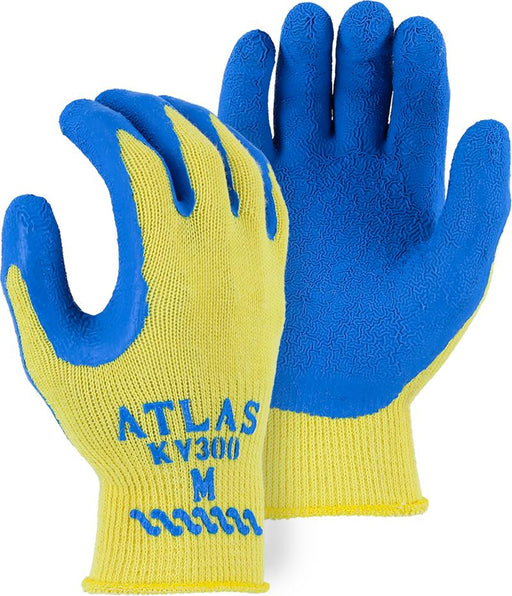 Majestic 3386 Atlas Kevlar Knit Gloves Tuff Blue Latex Palm Dipped Yellow Shell (DOZEN) - Global Construction Supply