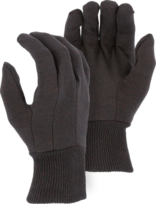 Majestic 3401 8oz Cotton Brown Jersey Knit Gloves (DOZEN)