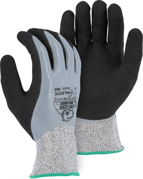 Majestic 35-6375 HPPE Cut-Less WatchDog Cut Resistant Gloves Sandy Nitrile Dip  (DOZEN): Global Construction Supply