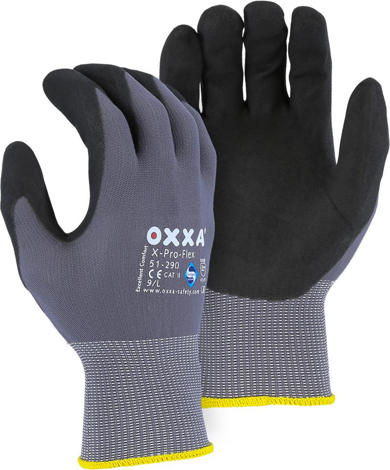 Majestic 51-290 OXXA X-Pro Flex Gloves Micro Foam Nitrile Palm Coating Nylon Shell (DOZEN): Global Construction Supply