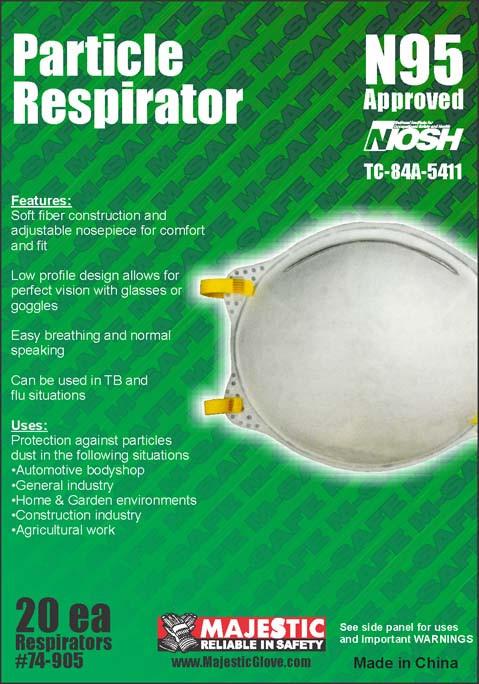 Majestic 74-905 Cone Respirator N95 Approved (CASE): Global Construction Supply