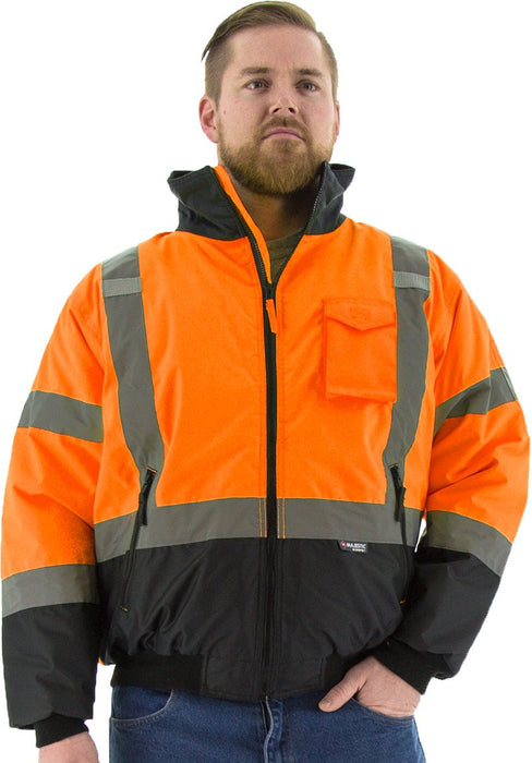 JKSafety Hi-Vis Reflective Winter Safety Jacket, 10 Pockets, Waterproof