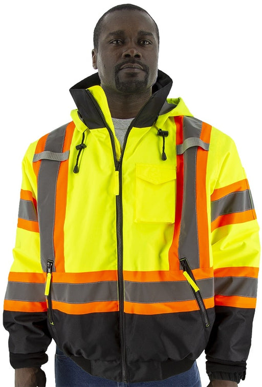 Reflective Jacket Men Winter Hi Vis Orange Waterproof Jacket Cotton Safety  Jacket for Men Work Workwear High Visibility Jacket