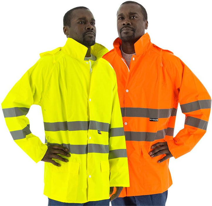 Safety Jacket Majestic 75-1351 CL3 Hi Vis Yellow Rain Jacket: Global Construction Supply