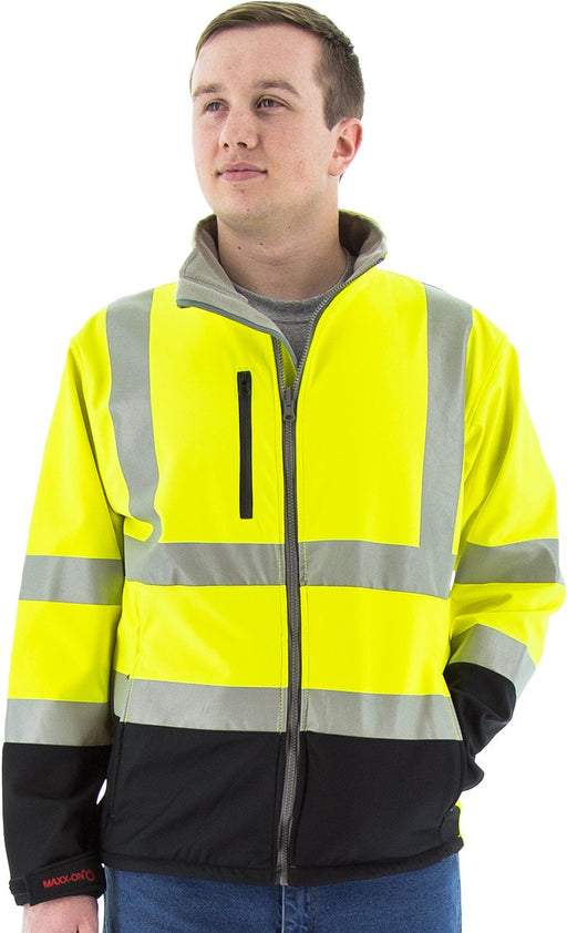 Safety Jacket Majestic 75-1371 CL3 Hi Vis Yellow Soft Shell Jacket: Global Construction Supply