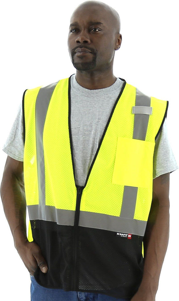 Safety Vest Majestic 75-3213 CL2 Hi Vis Vest with Black: Global Construction Supply