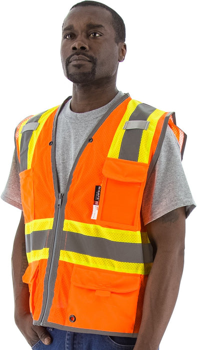 Safety Vest Majestic 75-3226 CL2 DOT Striped Safety Vest: Global Construction Supply