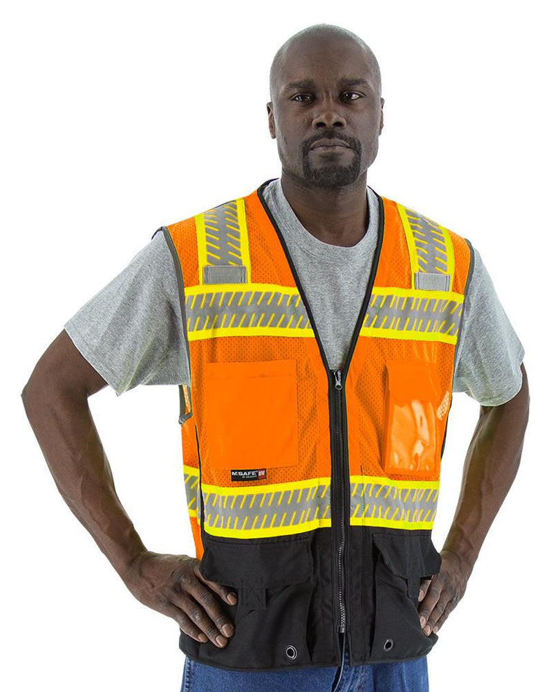 Safety Vest Majestic 75-3240 CL2 Hi Vis Vest with Black: Global Construction Supply
