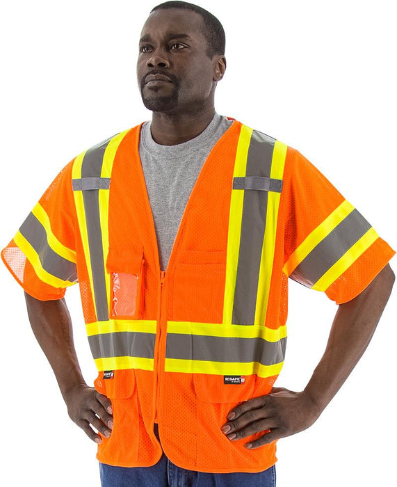Safety Vest Majestic 75-3302 CL3 Hi Vis Mesh Safety Vest: Global Construction Supply