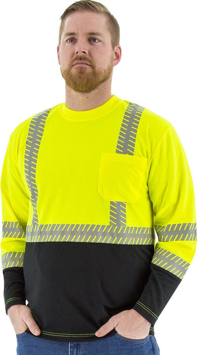 Safety Shirt Majestic 75-5257 Hi Vis CL2 Long Sleeve Shirt: Global Construction Supply