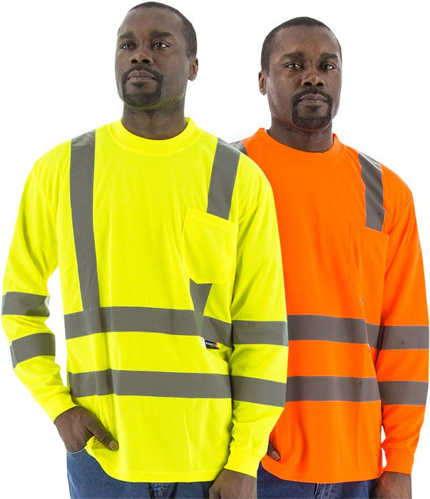 Safety Shirt Majestic 75-5355 Hi Vis CL3 Long Sleeve Shirt: Global Construction Supply