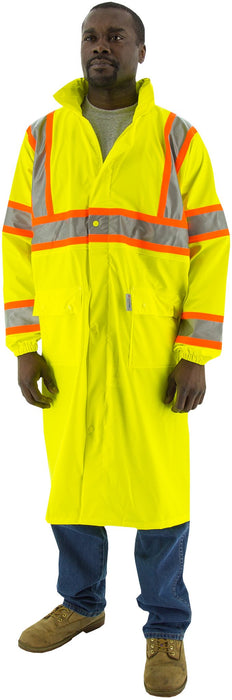 Safety Jacket Majestic 75-7303 CL3 Hi Vis Yellow Rain Coat: Global Construction Supply