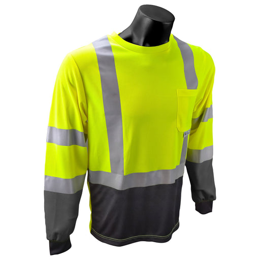 Radians ST21B-3 TYPE R CLASS 3 Long Sleeve Black Bottom T-Shirt with MAX-DRI™: Global Construction Supply