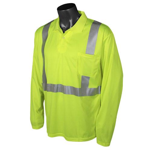 Radians ST22-2 Type R Class 2 Hi-Viz Long Sleeve Safety Polo with MAX-DRI™: Global Construction Supply