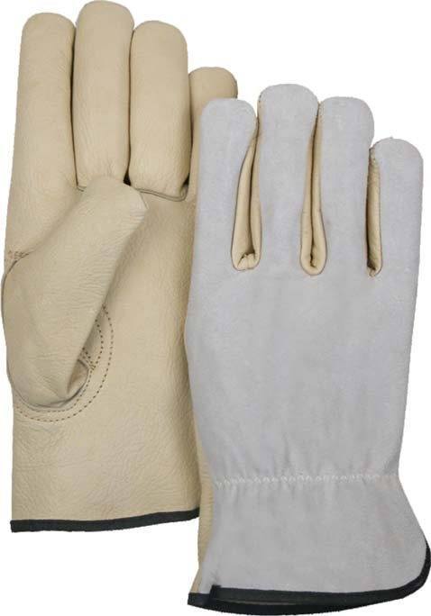 Majestic 1533GS Split Back Goatskin Driver Gloves Beige/Gray (DOZEN) - Global Construction Supply
