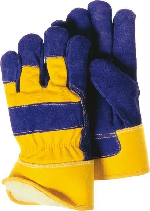 Majestic 1600 Split Cowhide Leather Work Gloves Pile Lined Blue/Gold (DOZEN) - Global Construction Supply