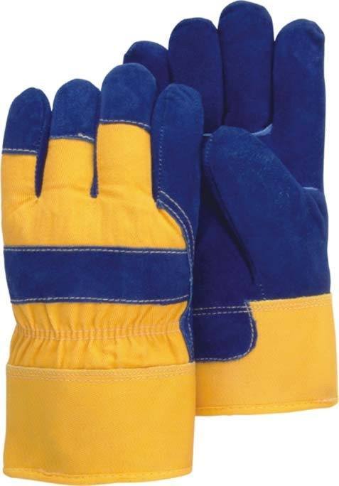 Majestic 1600W Split Cowhide Leather Work Gloves Waterproof Bladder Pile Lined Blue/Yellow (DOZEN) - Global Construction Supply