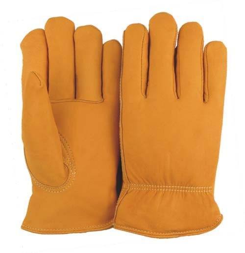 Majestic 1662 Elkskin Leather Driver Gloves Red Fleece Lined (DOZEN) - Global Construction Supply