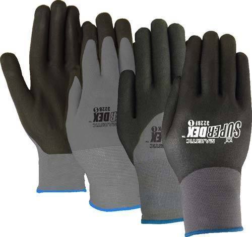 Majestic 3228D SuperDex Micro-Foam Palm Gloves Gray/Black Dotted (DOZEN) - Global Construction Supply