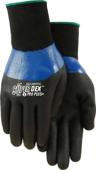Majestic 3237 SuperDex Blue/Black ¾ Micro Foam Double Dipped Gloves 15-gauge Nylon Shell (DOZEN) - Global Construction Supply