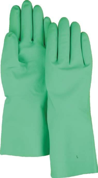 Majestic 3248 18 Mil Green Nitrile Flock Lined Gloves 13" (DOZEN) - Global Construction Supply