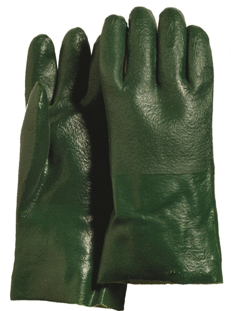 Majestic 3362 Black PVC Dipped Gloves Sand Finish Interlock Lined 12" (DOZEN) - Global Construction Supply