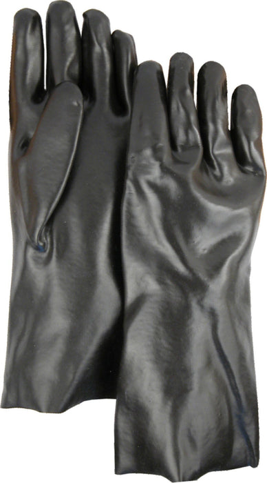 Majestic 3365 Black PVC Dipped Gloves Smooth Finish Interlock Lined 14" (DOZEN) - Global Construction Supply