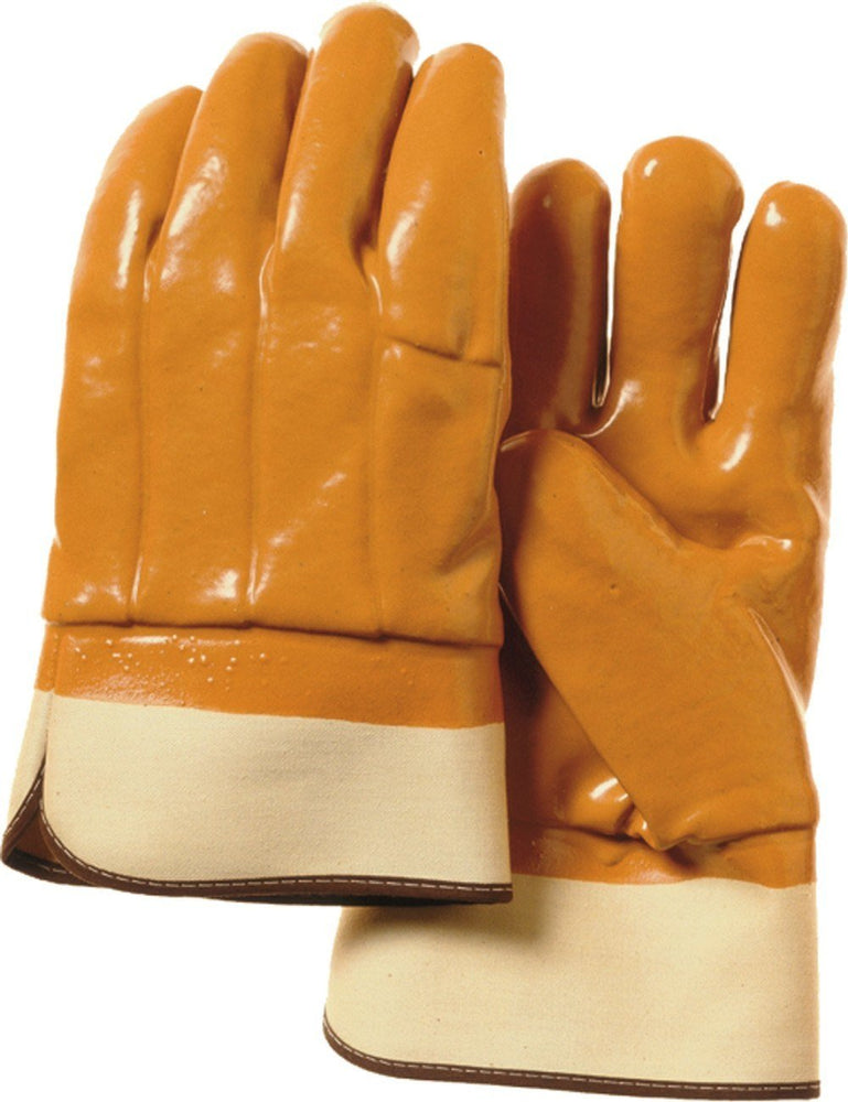 Majestic 3371 Orange PVC Dipped Gloves Smooth Finish Foam Lined Safety Cuff (DOZEN) - Global Construction Supply