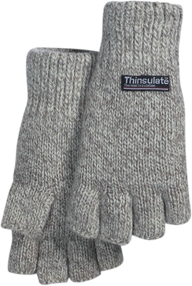 Majestic 3424 Ragg Wool Knit Gloves 2ply Fingerless Hood Thinsulate Lined (DOZEN) - Global Construction Supply