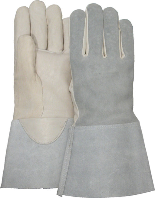 Majestic 3506G Goatskin Palm Leather Gloves Cowsplit Back Tig Welders Gauntlet Cuff (DOZEN): Global Construction Supply