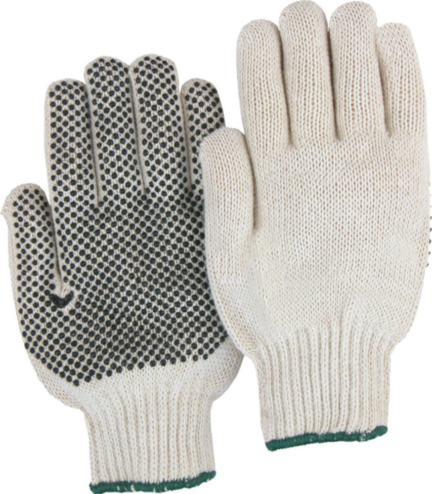 Majestic 3815 String Knit Gloves PVC Dots Natural (DOZEN): Global Construction Supply