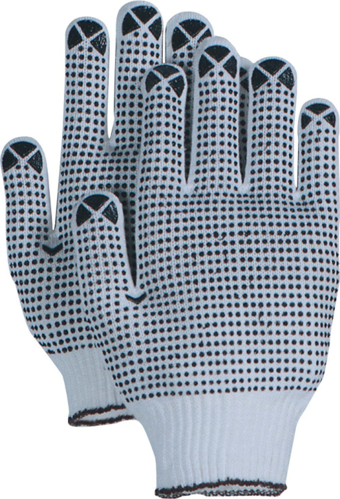 Majestic 3825 Medium Wt String Knit Gloves PVC Dots Natural (DOZEN): Global Construction Supply