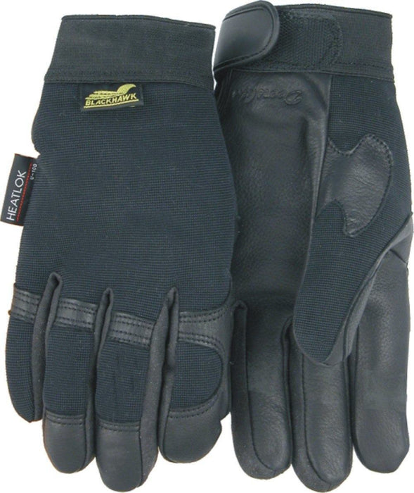 Majestic Golden Eagle 2151H Black Deerskin Leather Palm Mechanic Style Gloves Heatlok Lined (DOZEN): Global Construction Supply