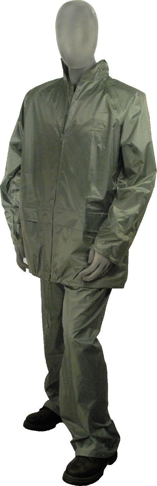 Majestic 71-2000 Green Poly/PVC Coated Rainsuit Pants and Jacket: Global Construction Supply