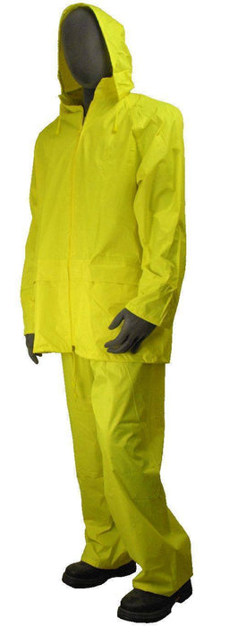 Majestic 71-2040 Bright Yellow Poly/PVC Coated Rainsuit Pants and Jacket: Global Construction Supply